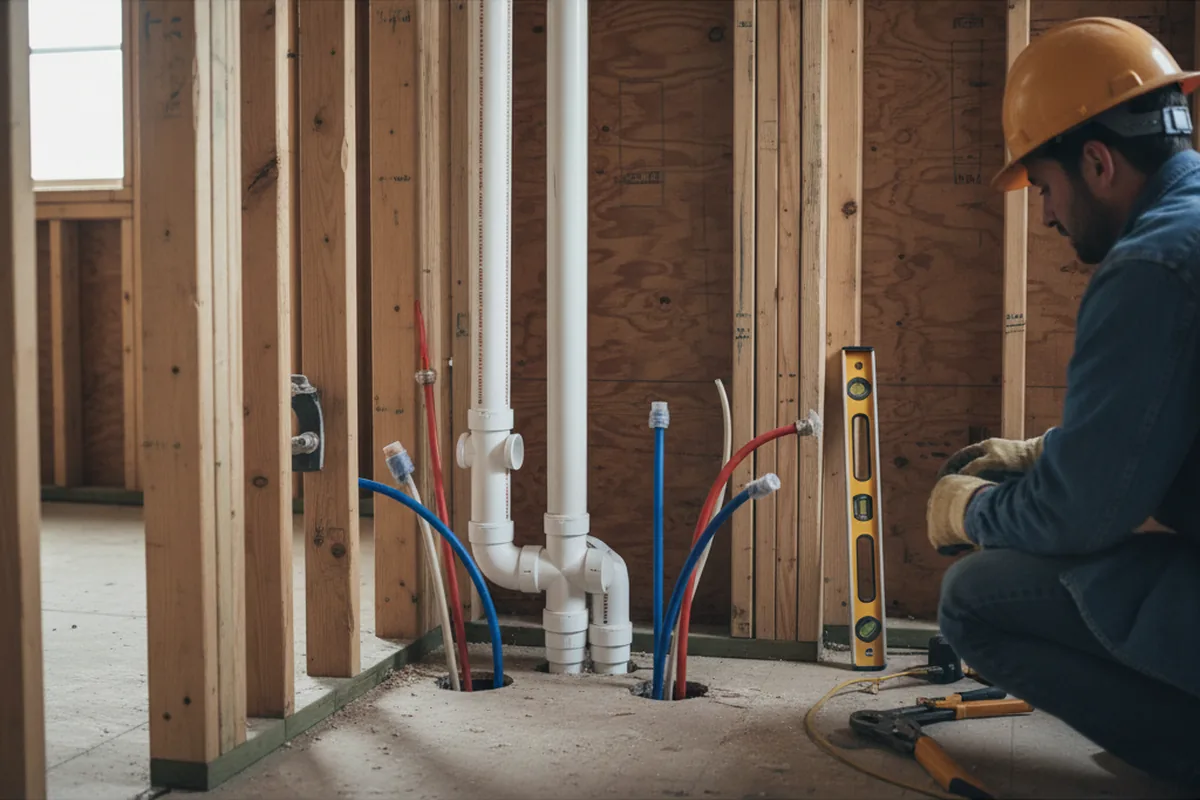 Drain and supply rough-in during Toilet Repair and Installation in Goldston